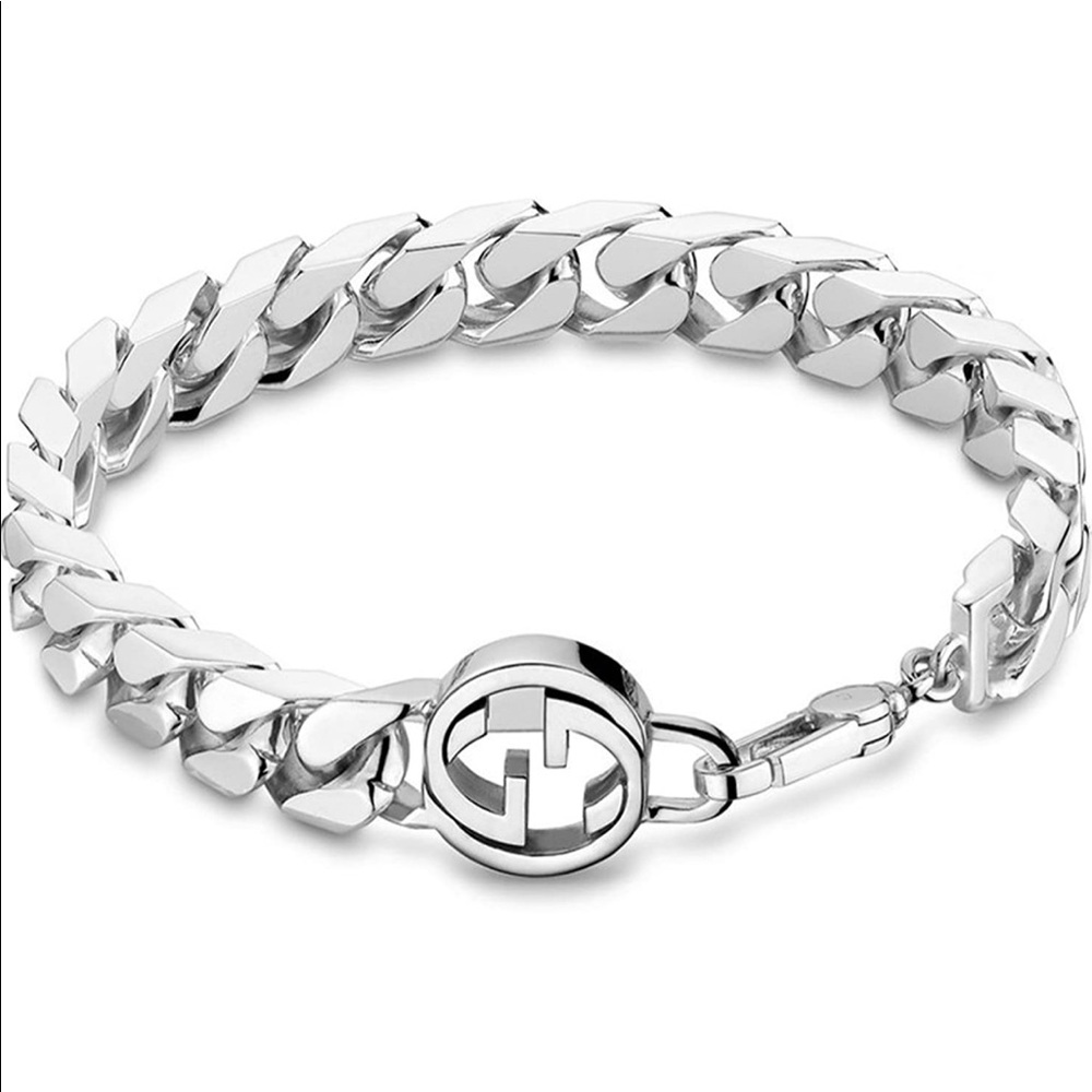 Silver Gucci Logo Chain Bracelet